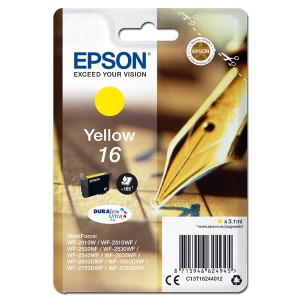 Epson originální ink C13T16244012, T162440, yellow, 3.1ml, Epson WorkForce WF-2540WF, WF-2530WF, WF-2520NF, WF-2010