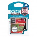 Dymo originální páska do tiskárny štítků, Dymo, 1978366, bilý tisk/červený podklad, 3m, 12mm, D1, permanentní vinylová