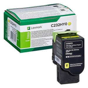 Lexmark originální toner C232HY0, yellow, 2300str., high capacity, return, Lexmark C2325dw,C2425dw,C2535dw,MC2325adw,MC2425adw, O