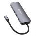 USB (3.2) hub 8-port, 32151, šedá, délka kabelu 15cm, Verbatim, 1x USB C, 3x USB A, 2x HDMI, 1x SD 3.0