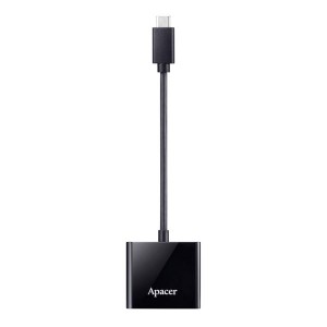 Apacer čtečka paměťových karet USB typ C, AM532, microSD, SD, externí, černá