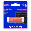 Goodram USB flash disk, USB 3.0 (3.2 Gen 1), 64GB, UME3, oranžový, UME3-0640O0R11, USB A, s krytkou