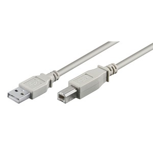 Kabel USB (2.0), USB A M - USB B M, 3m, šedý, Logo, plastic bag, cena za 1 kus