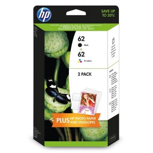 HP originální ink sada N9J71AE, HP 62, black/color, 200/165str., 4.4.2005ml, HP value pack Envy 5640, 5644, 5660, 7640, Officejet 