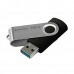 Goodram USB flash disk, USB 3.0 (3.2 Gen 1), 128GB, UTS3, černý, UTS3-1280K0R11, USB A, s otočnou krytkou