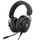 HP DHE-8005N, sluchátka s mikrofonem, drátová, černá, 2.0, podsvícená, 3.5 mm jack + USB