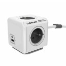 Cubenest - PowerCube, 3m, Extended USB, šedá, POWERCUBE, 4 zásuvky, USB A+C, PD 20W