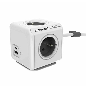 Cubenest - PowerCube, 3m, Extended USB, šedá, POWERCUBE, 4 zásuvky, USB A+C, PD 20W Cubenest - PowerCube, 3m, Extended USB, šedá, POWERCUBE, 4 zásuvky, USB A+C, PD 20W
