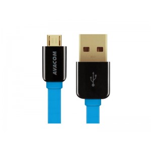 Kabel USB (2.0), USB A M- USB micro B M, 0.4m, modrý, Avacom