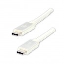 Kabel USB (3.2 gen 2), USB C M- USB C M, 1m, Power Delivery 100W, 10 Gb/s, 20V/5A, bílý, Logo, box, nylonové opletení, hliníkový k
