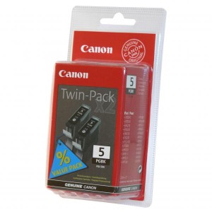 Canon originální ink PGI-5 BK, 0628B025, 0628B030, black, 2ks, 2-pack