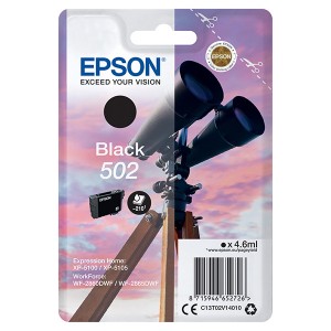 Epson originální ink C13T02V14020, T02V140, 502, black, 210str., 4.6ml, Epson XP-5100, XP-5105, WF-2880dwf, WF2865dwf