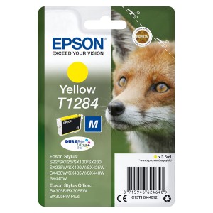 Epson originální ink C13T12844022, T1284, yellow, blistr, 3,5ml, Epson Stylus S22, SX125, 420W, 425W, Stylus Office BX305