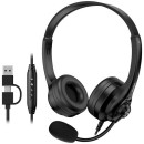 Genius HS-235U AI sluchátka s mikrofonem, drátová, černá