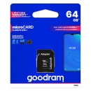 Goodram Micro Secure Digital Card, 64GB, micro SDXC, M1AA-0640R12, UHS-I U1 (Class 10), s adaptérem