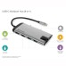 USB (3.1) hub 6-port, 49142, šedá, délka kabelu 15cm, Verbatim, 1x USB C, USB A, HDMI, Ethernet, čtečka SD