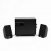 Logo reproduktory 2.1, 8W, černé, regulace hlasitosti, dřevěné