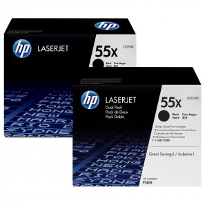 HP originální toner CE255XD, black, 12500str., HP 55X, HP Enterprise P3015, LaserJet Pro 500 MFP M521dn, dual pack, 2ks, O