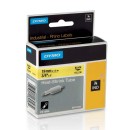 Dymo originální páska do tiskárny štítků, Dymo, 18058, S0718340, černý tisk/žlutý podklad, 1,5m, 19mm, RHINO plochá smršťovací buž