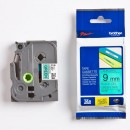 Brother originální páska do tiskárny štítků, Brother, TZE-721, černý tisk/zelený podklad, laminovaná, 8m, 9mm