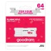 Goodram USB flash disk, USB 2.0, 64GB, UME2, bílý, UME2-0640W0R11-V, USB A, s krytkou