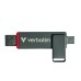 Verbatim USB flash disk, USB C a USB 3.2 Gen 1, 1000GB, Dual QuickStick, šedý, 32043, USB C, s poutkem