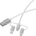 Verbatim USB kabel USB A samec - Micro-B, USB-C, Lightning Cable, 18W, 1m, bílá, box, 32394