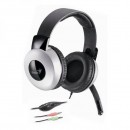 Genius HS-05A, sluchátka s mikrofonem, ovládání hlasitosti, černo-stříbrná, 2x 3.5 mm jack