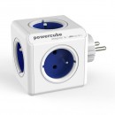 Rozbočovací zásuvka 240V, CEE7 (vidlice)-POWERCUBE, 0.1m, ORIGINAL, modrá, POWERCUBE, 5 zásuvek, dětské pojistky