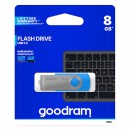 Goodram USB flash disk, USB 2.0, 8GB, UTS2, modrý, UTS2-0080B0R11, USB A, s otočnou krytkou
