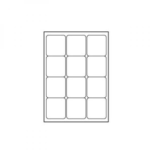 Logo etikety 66mm x 70mm, A4, matné, bílé, 12 etiket, 140g/m2, baleno po 25 ks, pro inkoustové a laserové tiskárny