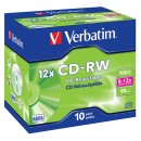 Verbatim CD-RW, 43148, SERL Scratch Resistant, 10-pack, 700MB, 12x, 80min., 12cm, bez možnosti potisku, jewel box, pro archivaci d