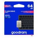 Goodram USB flash disk, USB 3.0 (3.2 Gen 1), 64GB, UPO3, stříbrný, UPO3-0640S0R11, USB A, s poutkem