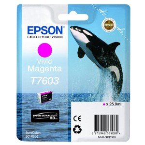 Epson originální ink C13T76034010, T7603, vivid magenta, 25,9ml, 1ks, Epson SureColor SC-P600