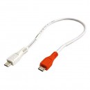 Kabel USB (2.0), USB micro M- USB micro M, 0.3m, červeno-bílý