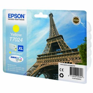 Epson originální ink C13T70244010, XL, yellow, 2000str., Epson WorkForce Pro WP4000, 4500 series