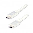 Kabel USB (3.2 gen 1), USB C M- USB C M, 2m, 5 Gb/s, 5V/3A, bílý, Logo, box, nylonové opletení, hliníkový kryt konektoru