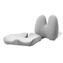 Set bederní opěrky a podsedáku, ergonomický, šedý, paměťová pěna, Powerton