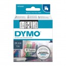 Dymo originální páska do tiskárny štítků, Dymo, 53713, S0720930, černý tisk/bílý podklad, 7m, 24mm, D1
