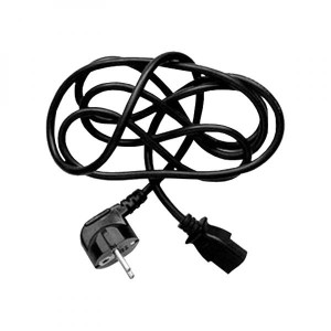 Síťový kabel 230V napájecí, CEE7 (vidlice)-C13, 2m, VDE approved, černý, Logo, blistr