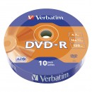 Verbatim DVD-R, 43729, DataLife, 10-pack, 4.7GB, 16x, 12cm, Matt Silver, wrap, Azo+, pro archivaci dat
