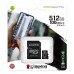 Kingston paměťová karta Canvas Select Plus, 512GB, micro SDXC, SDCS2/512GB, UHS-I U1 (Class 10), s adaptérem, A1
