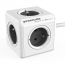 Síťový kabel 230V prodlužovací, CEE7 (vidlice)-POWERCUBE, 1.5m, EXTENDED, šedý, POWERCUBE, 5 zásuvek, dětské pojistka