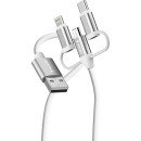 Verbatim USB kabel USB A samec - Micro-B, USB-C, Lightning Cable, 18W, 1m, bílá, box, 32394