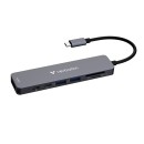 USB-C víceportový rozbočovač Essentials 7-port, 32158, šedý, délka kabelu 18cm, Verbatim, USB-C 3.2 Gen 1, USB-C PD, 2 x USB-A 3.2