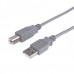 Kabel USB (2.0), USB A M - USB B M, 3m, šedý, Logo, plastic bag, cena za 1 kus