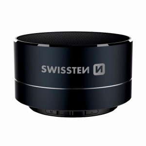SWISSTEN bluetooth reproduktor, i-METAL, 3W, černý, regulace hlasitosti, kovový