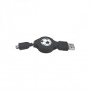 Logo USB kabel (1.1), USB A samec - 4-pin samec, 0.7m, navíjecí, černý, HIROSE