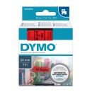 Dymo originální páska do tiskárny štítků, Dymo, 53717, S0720970, černý tisk/červený podklad, 7m, 24mm, D1