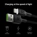 Kabel Green Cell Ray USB-A - Lightning bílá barva, LED 120cm pro Apple 2.4A, rychlonabíjení